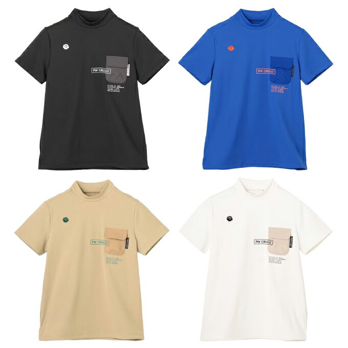 【全商品対象最大10%OFFクーポン!7/19 20:00~7/26 01:59】ピーダブリュサーキュラス(PW CIRCULUS) ゴルフウェア 半袖シャツ レディース ポケットモックネック KHPQLM0308 【2026年春夏モデル】|ヒマラヤ店