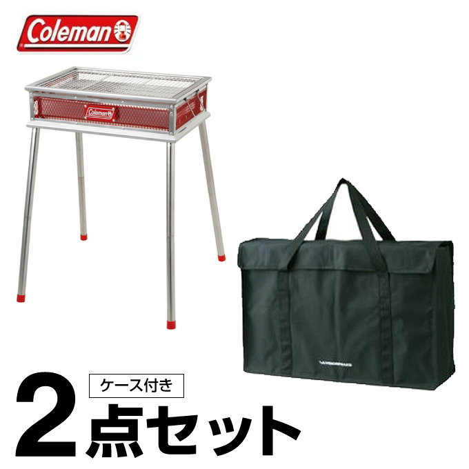 コールマン バーベキューコンロ セット クールスパイダーステンレスグリル レッド + BBQキャリーバックM ブラック 170-9367 + VP160509E01 coleman