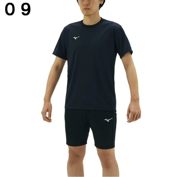 ミズノ 半袖Tシャツ ハーフパンツ セット メンズ ナビドライTシャツ 丸首+ナビドライニットハーフパンツ 32MA1190+32MD2190 MIZUNO