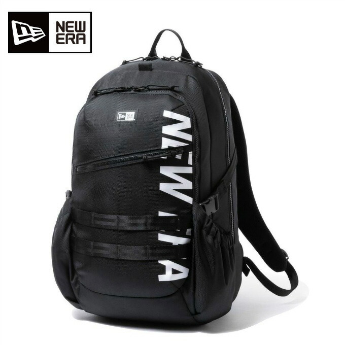 ニュー内鰓 NEW ERA うしろ側容器に並べる メンズ レディース アーバンパック 33L 刷り上げるロゴタイプ 黒いこと × 白いこと 12854713