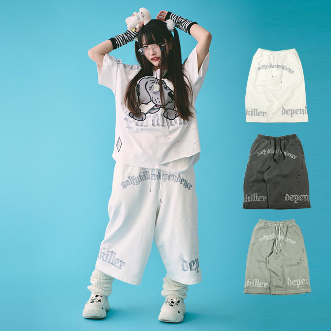 ガルフィー レディース ハーフパンツ 病みに染まりしショートパンツ 142022 ゆったり カジュアル 大きいサイズ GALFY ‥