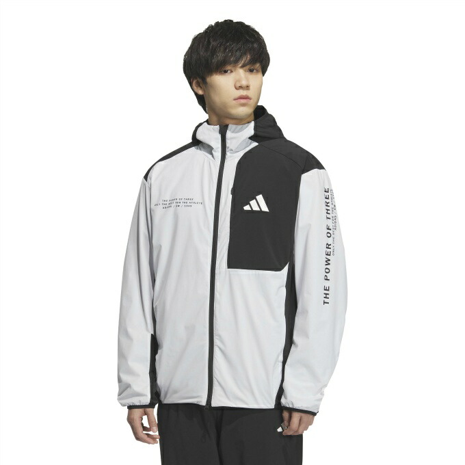 アディダス adidas ウインドブレーカー ジャケット メンズ アディダスアダプテーション レギュラーフィット ストレッチ ウーブン フード付き フルジップ トラックトップ KA1239 Z4786 od