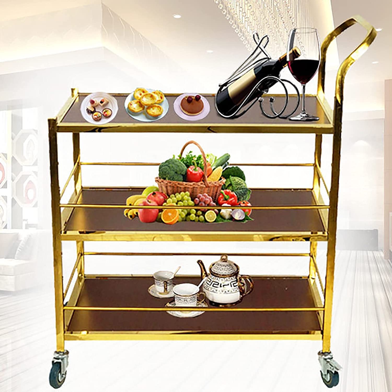 最終値下げ 美品 送料込み キッチンワゴン ホテル・レストラン キャスター付き 最終値下げ 美品〔業務用〕キッチンワゴン ホテル・レストラン