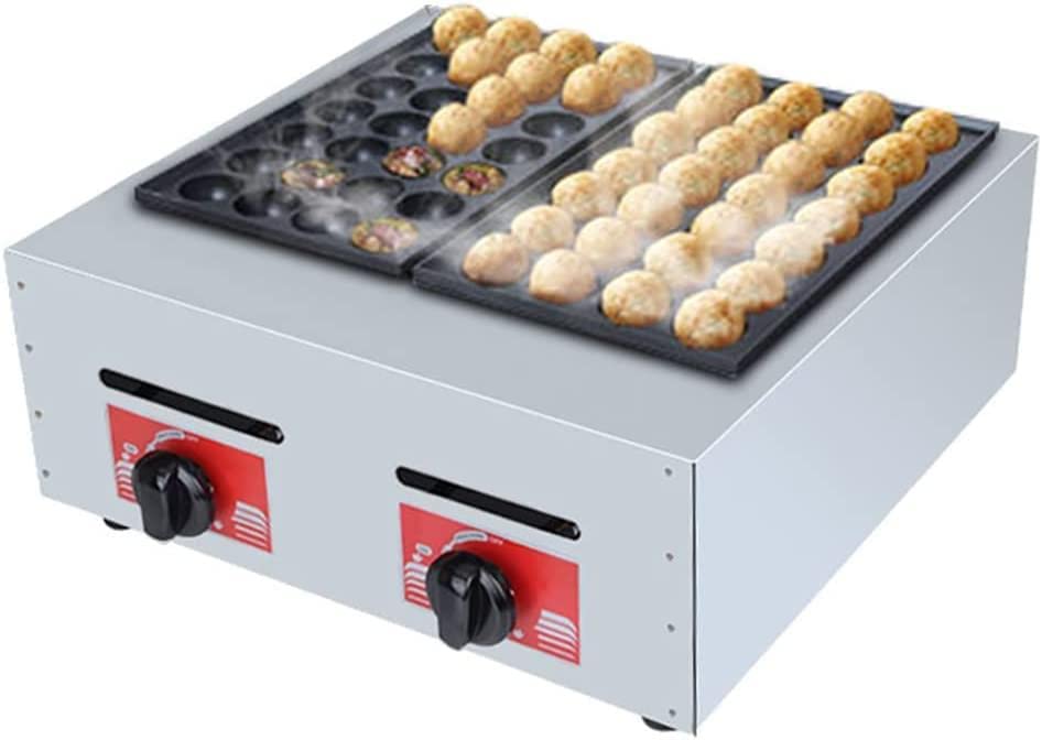 業務用たこ焼き器 1回56穴 業務用デュアルプレートガスたこ焼きメーカー タコクラスターたこ焼き機 つみれ焼き器 ミートボール焼き機