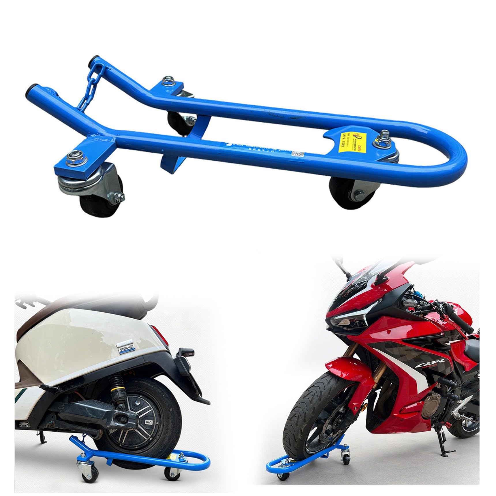【ポイント3倍!特定商品!4月限定!】バイクムーバー スタンドローラー 耐荷重350kg 360°回転キャスター 一人で移動可能 アシストローラー スタンドムーバー 大型バイク 車庫入れ メンテナンス コンパクト バイク