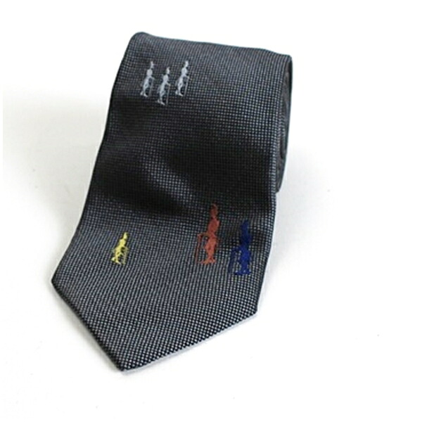 美品❣️Dominique France ドミニクフランス ブラック　秋冬物 M～ DOMINIQUE FRANCE animal woven silk tie | NOIR ONLINE