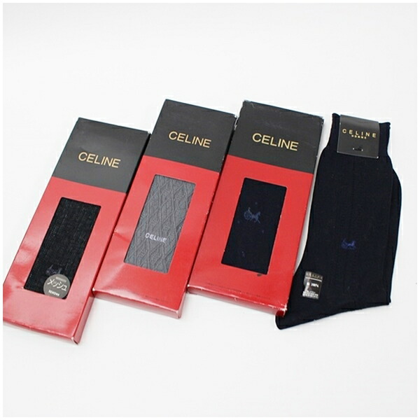【新品未使用】CELINE ソックス Mサイズ 黒 セリーヌ CELINE】セリーヌ 靴下3点セット その他ファッション雑貨