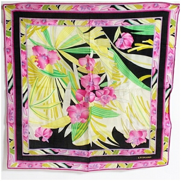楽天市場】LEONARD レオナール スカーフ 良好 ネイビー シルク100％ 花