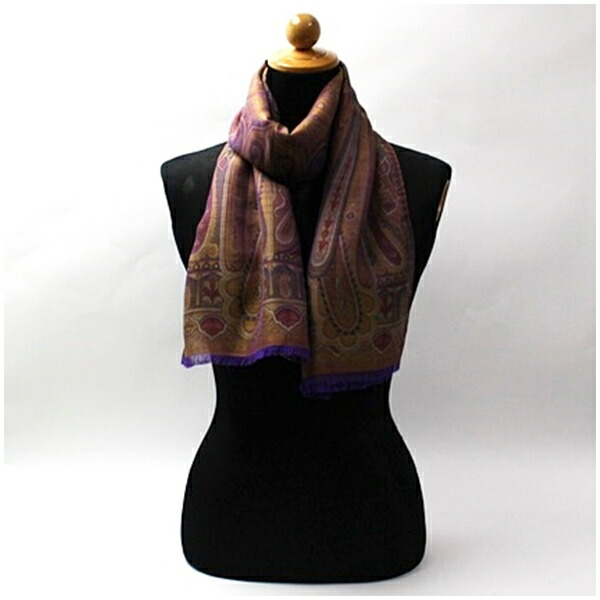 楽天市場】エトロ 長方形 ウール×シルク ストール レッド ペイズリー柄