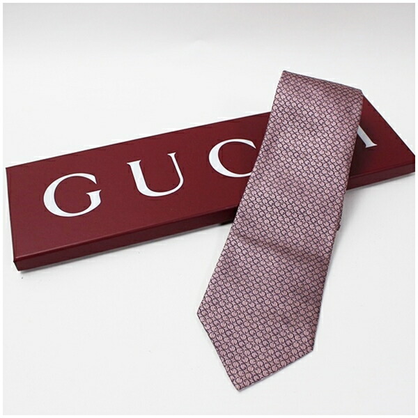 グッチ シルク ネクタイ ロゴ柄 中古 Aランク GUCCI ｜メンズ ビジネス 箱付き 【送料無料】