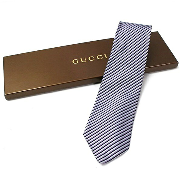 グッチ シルク ネクタイ プリーツ加工 ストライプ 中古 Aランク GUCCI｜メンズ ビジネス 箱付き 【送料無料】