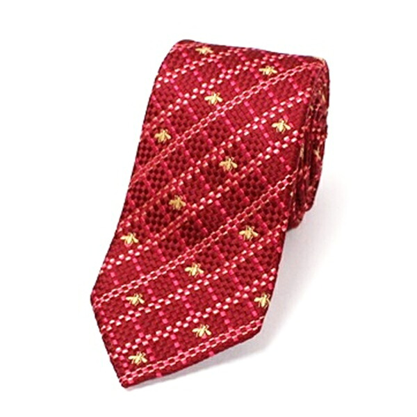 グッチ 絹地 タイ Bee＆透かし彫り柄 付け届け品 細身 中古 A序列付ける GUCCI ｜メンズ 商行為  【貨物輸送無料】