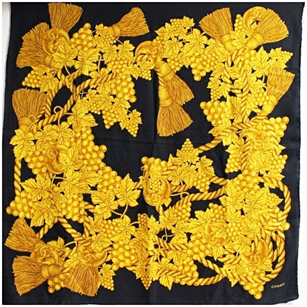 シャネル 大判えり巻き 黒いこと×黄み 中古 AB位置づける CHANEL ｜レディース お上さん【貨物輸送無料】【洗い濯ぎ済み】