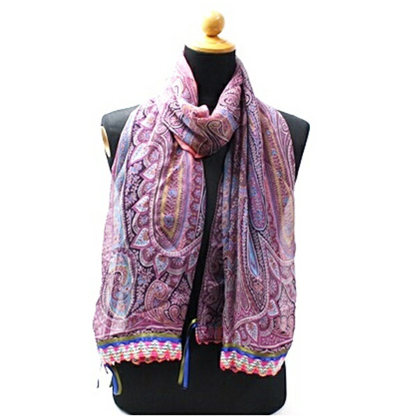 楽天市場】エトロ 大判ストール ショール ウール×シルク ブラウン