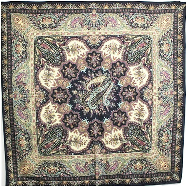 楽天市場】エトロ ウール・シルク 長方形 大判 ストール グリーン