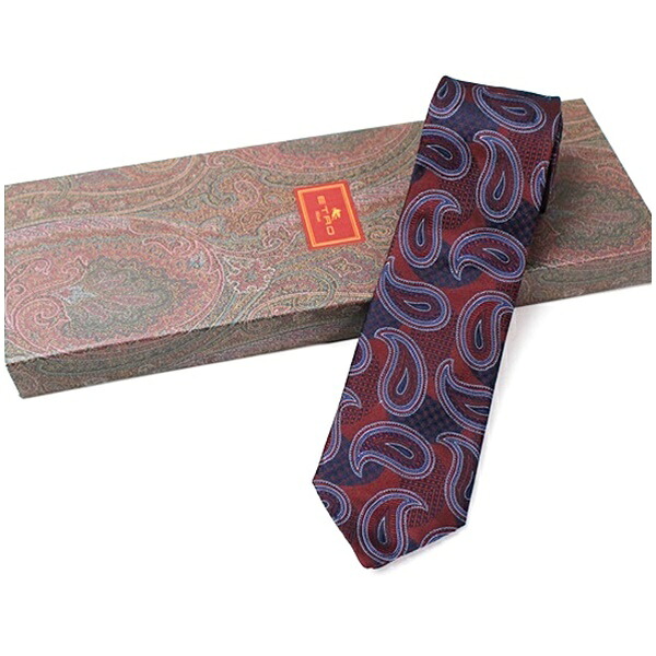 エトロ シルク ネクタイ 未使用 ペイズリー柄 中古 Sランク ETRO｜メンズ ビジネス 箱付き 【送料無料】｜ブランドール　ミルキー
