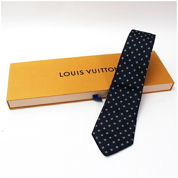 ルイヴィトン 絹地 タイ 総柄  中古 A価値づける LOUIS VUITTON｜メンズ 商行為 箱付き添い人   【貨物輸送無料】  【洗い濯ぎ済み】