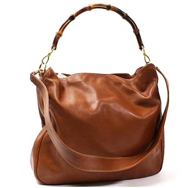 グッチ GUCCI バンブー 2WAY ハンドバッグ ショルダーバッグ 肩掛け レザー ブラウン 中古 Bランク GUCCI ｜レディース 女性用 竹 2ウェイ 【送料無料】｜ブランドール　ミルキー 14,652円