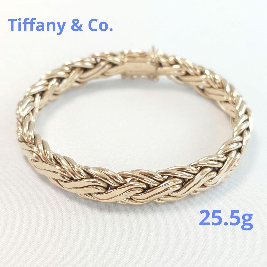 Tiffany & Co. シンプルブレスレット　ゴールド/ブラック ブラック（黒）系 Tiffany & Co(ティファニー) ブレスレット