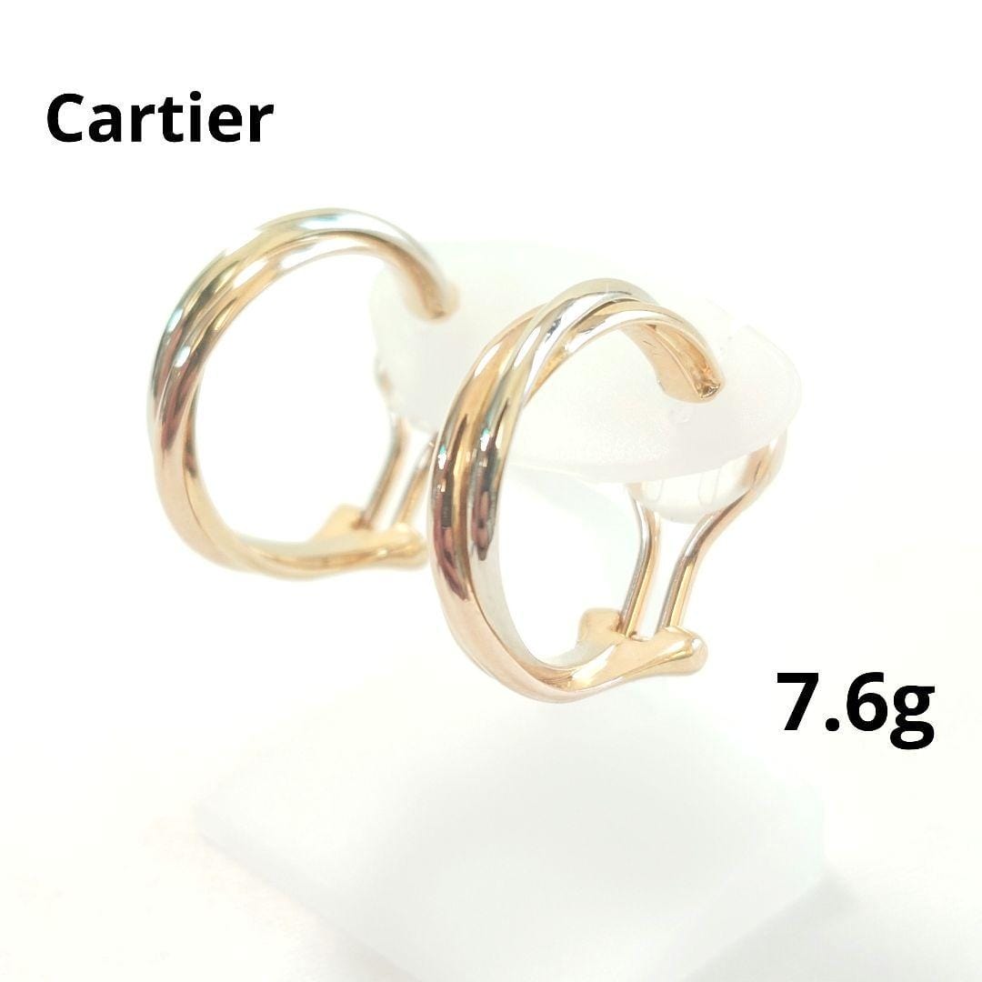 【磨き済】カルティエ トリニティ フープ イヤリング 7255 Cartier