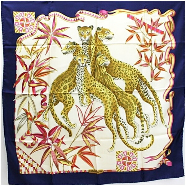 楽天市場】サルバトーレ・フェラガモ シルク スカーフ クリーム×マルチ