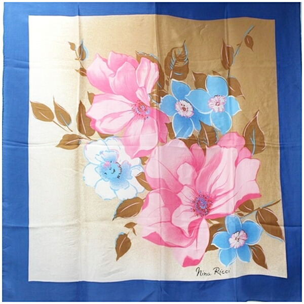 楽天市場】ニナリッチ NINA RICCI スカーフ 花柄 オフホワイト×ピンク