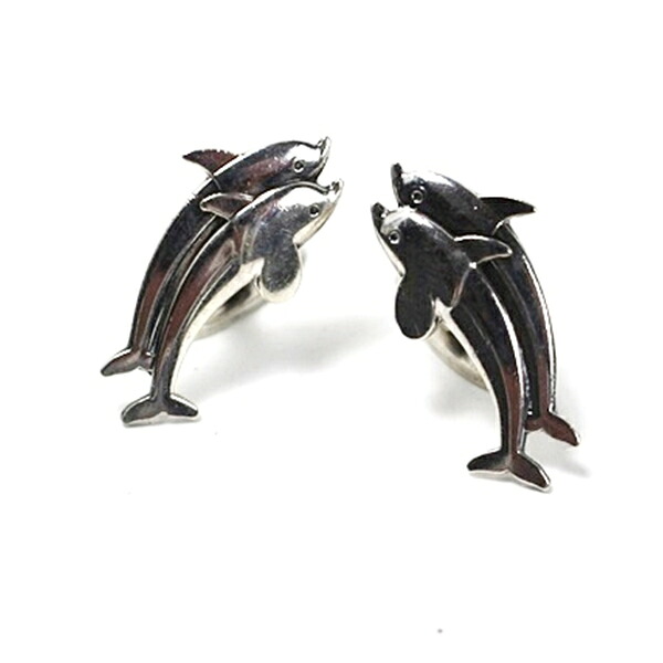 ジョージジェンセン カフス 129 イルカ シルバー925 中古 ABランク Georg Jensen｜アクセサリー メンズ 男性用 ビジネス 仕事 スーツ小物 【送料無料】