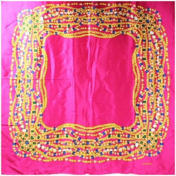 楽天市場】シャネル スカーフ グレー×レッド ロゴ柄 中古 ABランク