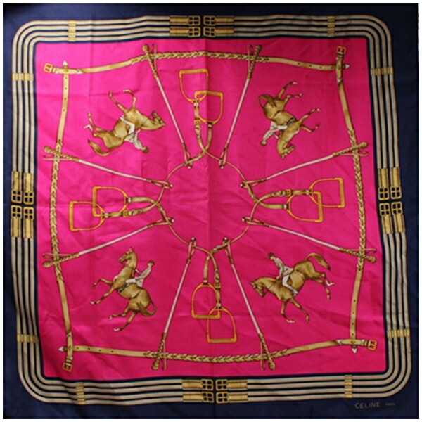 楽天市場】美品 CELINE セリーヌ マカダム レディース スカーフ