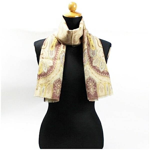 新同★エトロETROウールシルク超大判ショールストール★ペイズリー★オレンジ系★134×134 新品イタリア製ETROストール ウール\u0026シルク 三越伊勢丹 | ETRO