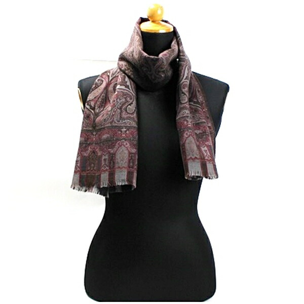 楽天市場】エトロ 大判ストール ショール ウール×シルク ブラウン