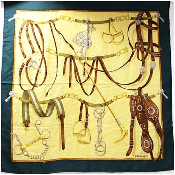 楽天市場】トラサルディ シルク スカーフ 大判 ネイビー×ホワイト 豪華