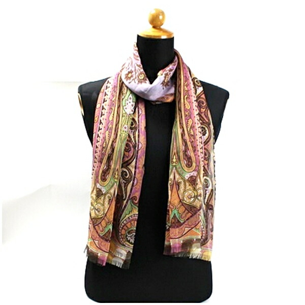 新品タグ付☆エトロ　大判ストール　長方形ストール　ペイズリー　マフラー未使用美品 楽天市場】エトロ ウール・シルク 長方形 大判 ストール グリーン