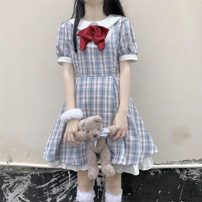 楽天市場 送料無料 女性原宿 日本のロリータ甘い蝶結びの女の子レトロコットンカワイイドレス 夢かわいい 森ガール系 姫系 韓国系 原宿系 可愛い 森ガール ガーリー ロリータ ファッション 韓国系 オルチャン Luna Fashion