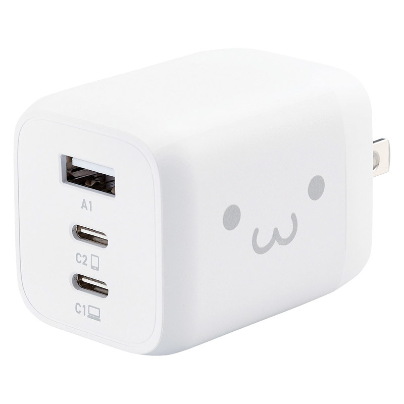 AC&USB充電器65W しろちゃん ELECOM