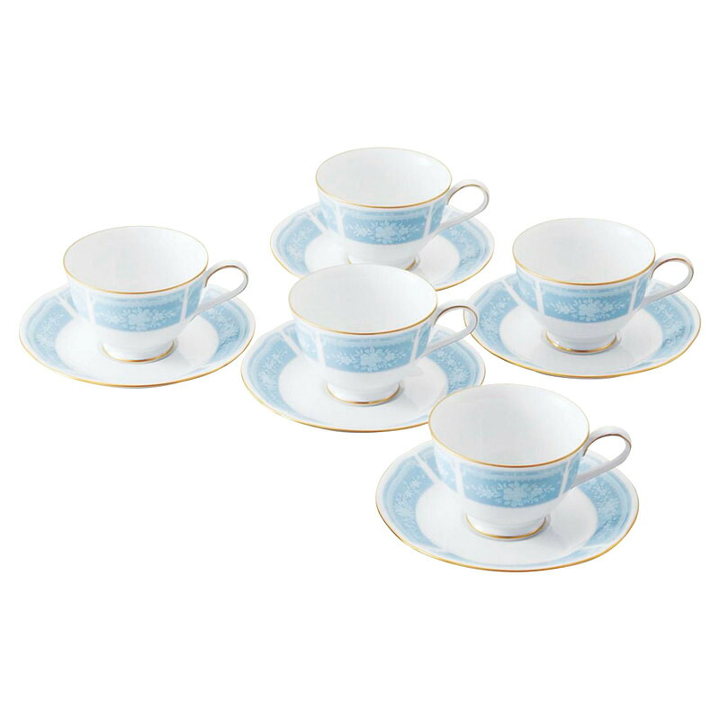 【お買い物マラソン限定クーポン配布中】 ティー･コーヒー碗皿5客セット ノリタケ レースウッドゴールド ギフト 贈り物 お祝い お歳暮 お中元 プレゼント 御礼 お礼 御歳暮 御中元 贈答品 粗品 熨斗 のし お返し 内祝い 快気 志｜ひまわり生活