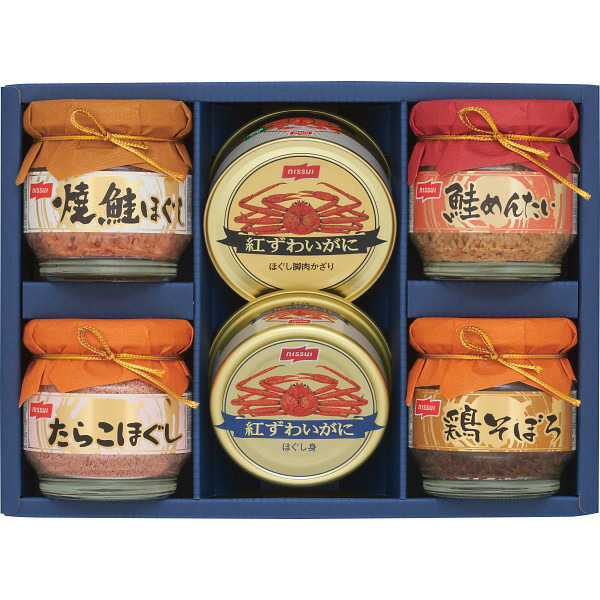 【お買い物マラソン限定クーポン配布中】 ニッスイ　瓶詰・かに缶詰ギフトセット ニッスイ ギフト 贈り物 お祝い お歳暮 お中元 プレゼント 御礼 お礼 御歳暮 御中元 贈答品 粗品 熨斗 のし お返し 内祝い 快気