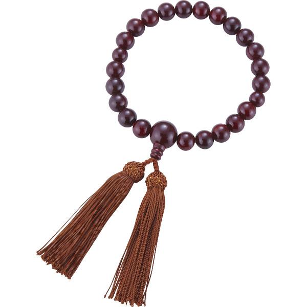 【お買い物マラソン限定クーポン配布中】 男性用片手念珠　紫檀２２玉共仕立・人頭