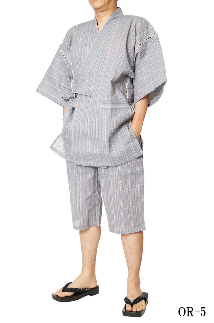 楽天市場 甚平 メンズ 大きいサイズ 当店限定生産 日本製しじら織り甚平ロングパンツ M L Ll 3l 4l 5l 送料無料 あす楽対応 オプション可 甚平 メンズ 男性 敬老の日 還暦 作務衣と甚平 和専門店 ひめか