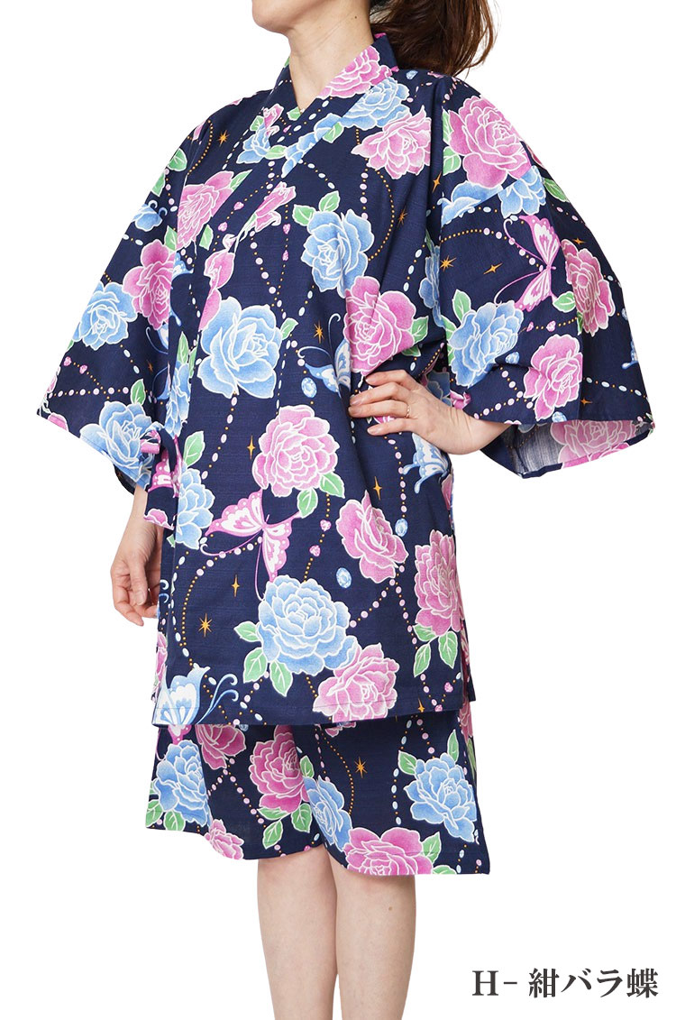 楽天市場 甚平 レディース 女性 大きいサイズ 甚平 綿100 Ll 3l 4l 訳有り パジャマ 部屋着 ルームウエア 作務衣と甚平 和専門店 ひめか