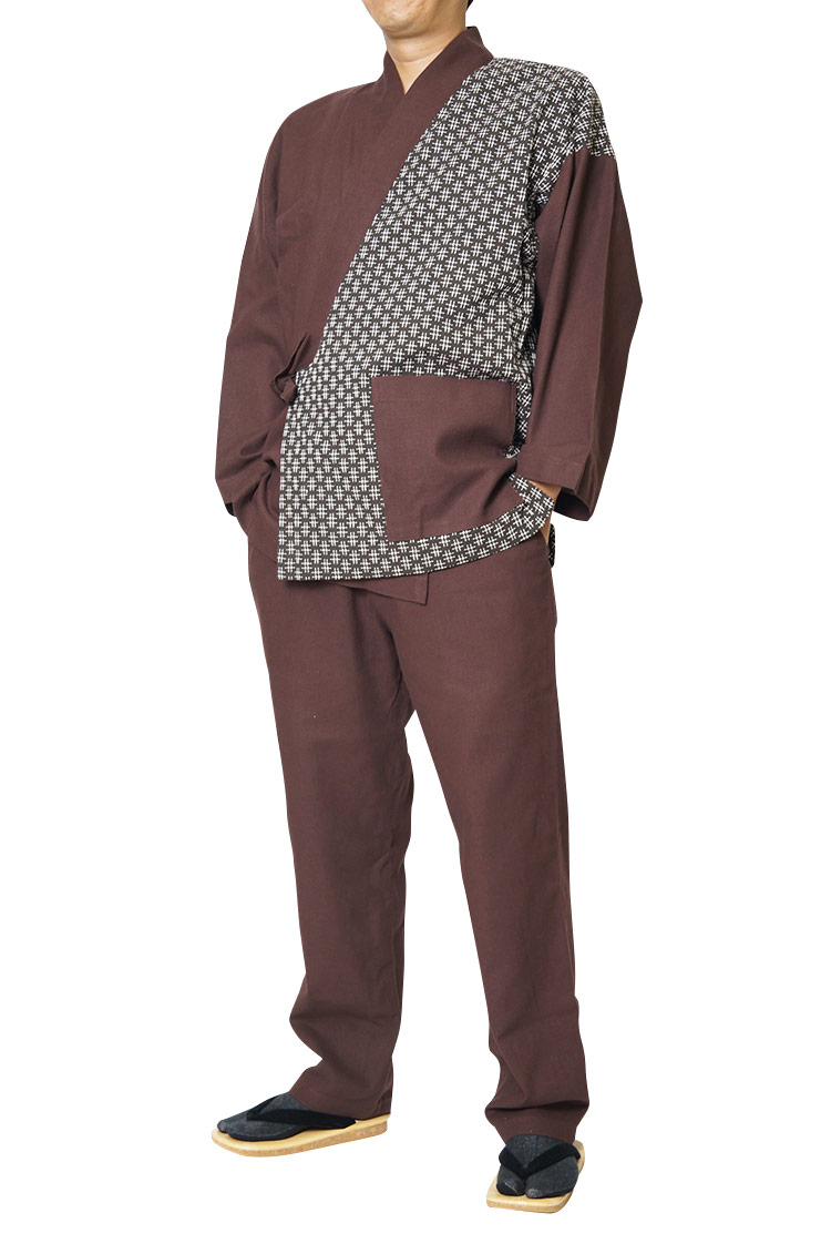 楽天市場】作務衣 メンズ 樹亜羅 一杢 綿100％ 半身マルチストライプ