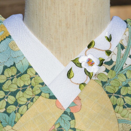 NM様リクエスト５点　　　　　　夜のミモザ　総刺繍　国産綿織物　刺繍半衿 NM様リクエスト5点 夜のミモザ 総刺繍 国産綿織物 刺繍半衿