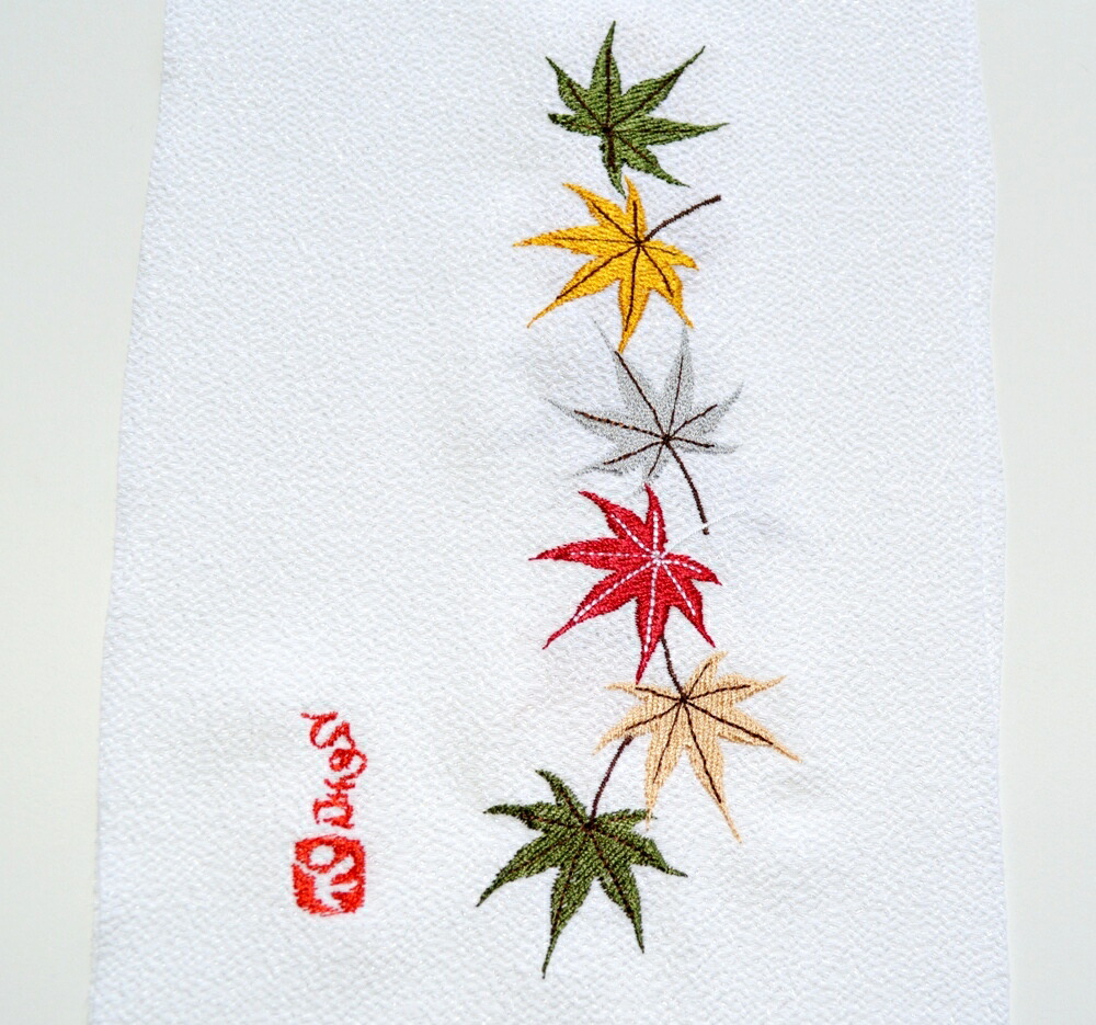 楽天市場 色変わりもみじ 刺繍 半襟 ひめ吉オリジナルデザイン 秋の必須アイテム こだわり半襟 ゆうパケットは日時指定できません ポスト投函です 刺繍半襟 ひめ吉