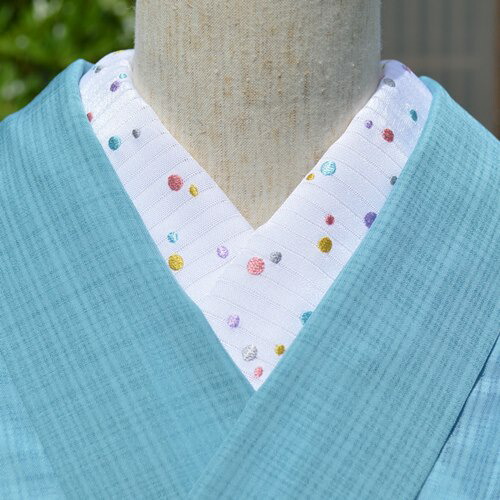 ✨藤がお洒落にデザインされた華やかな刺繍半襟 日本製 新品 もたれ