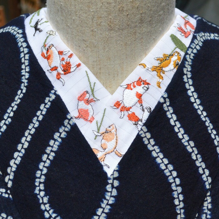 楽天市場】出目金 絽 金魚 刺繍 半衿 ひめ吉オリジナルデザイン