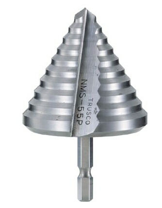 ＴＲＵＳＣＯ／トラスコ中山(株) 六角軸樹脂用ステップドリル ２枚刃 ４５～５５ｍｍ NMS-55P