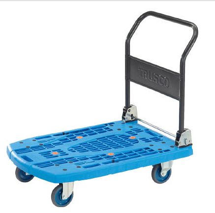 【6月4日20時～6月11日1：59押さえるP5倍】ＴＲＵＳＣＯ/トラスコ中山(株) 脂手押し車 カルティオビッグ 折畳 ９００Ｘ６００ 青 MPK-906-B