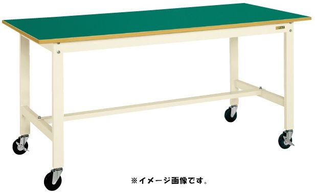 【時間指定・日祝着不可】SAKAE/サカエ 軽量作業台ＫＫタイプ移動式 （組み立て式） アイボリー サカエリューム天板 均等耐荷重200kg 高さ840mm 間口1800mm 立作業用 KK-70FB2I｜ひめこうぐ