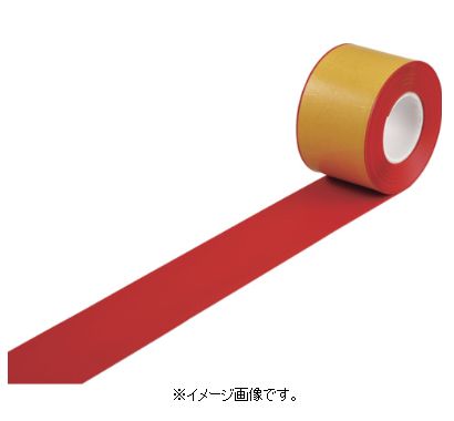 緑十字/日本緑十字社 高耐久ラインテープ 赤 １００ｍｍ幅×１０ｍ 両端テーパー構造 屋内用 JU-1010R 403084