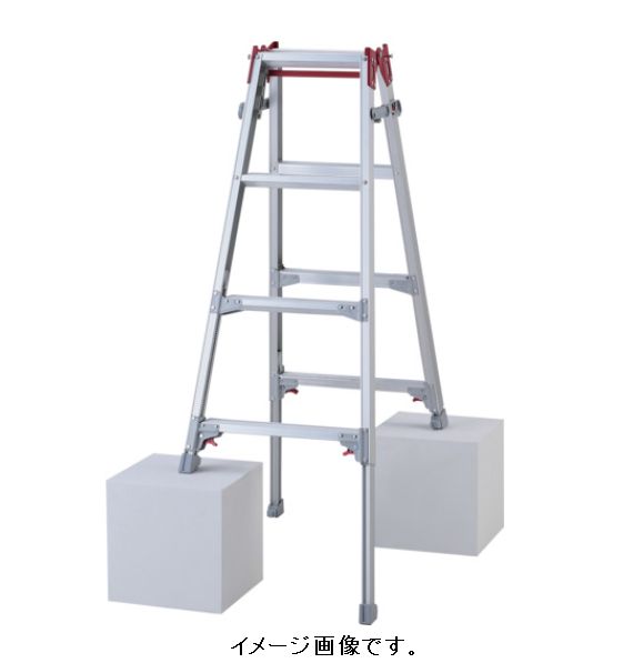 【6月4日20時～6月11日1：59押さえるP5倍】ハセガワ/長谷川製作（株） 脚部伸縮式軽銀掛けはしご兼用脚立 ワンタッチ赤ちょうちん ＲＹＺ型 ４段（１０８８６） RYZ-12D